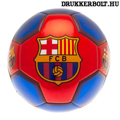FC Barcelona labda "Signature" (kék) - normál (5-ös méretű) Barca focilabda a csapat tagjainak aláírásával