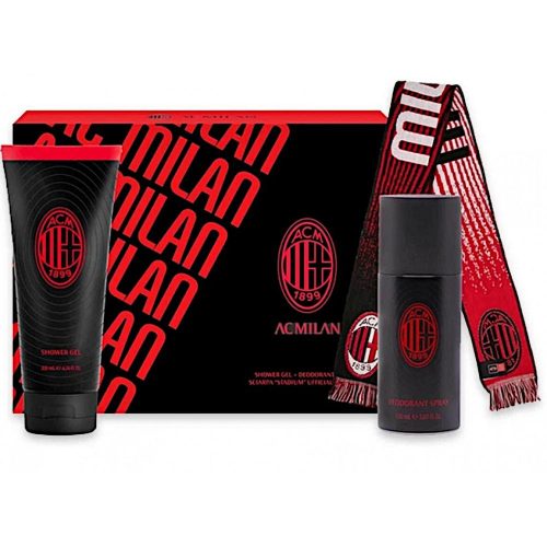 AC Milan ajándék szett sállal - Milan tusfürdő + dezodor + sál