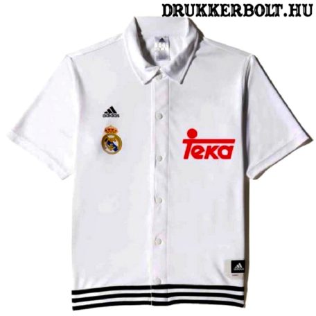 Adidas Real Madrid mez / póló (fehér, galléros)  - eredeti Real Madrid szurkolói mez