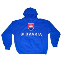   Slovakia feliratos kapucnis pulóver (kék) - Szlovák válogatott pulcsi