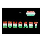 Hungary feliratos galléros férfi póló - Magyarország szurkolói ingnyakú póló (fekete) 