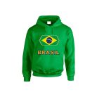 Brasil feliratos kapucnis pulóver (zöld) - brazil válogatott szurkolói pullover / pulcsi