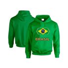 Brasil feliratos kapucnis pulóver (zöld) - brazil válogatott szurkolói pullover / pulcsi