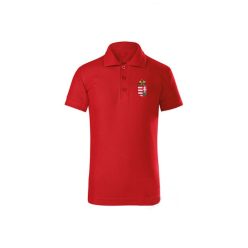   Magyarország feliratos galléros gyerek póló - Magyarország szurkolói ingnyakú póló (piros) 