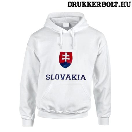 Slovakia feliratos kapucnis pulóver (fehér) - Szlovák válogatott pulcsi