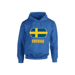   Sverige feliratos kapucnis pulóver (kék) - svéd válogatott szurkolói pullover / pulcsi