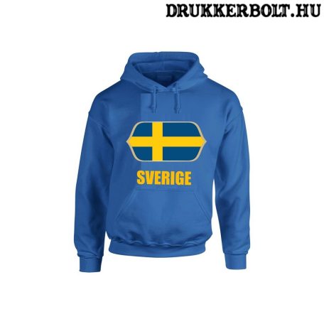 Sverige feliratos kapucnis pulóver (kék) - svéd válogatott szurkolói pullover / pulcsi