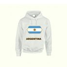 Argentina feliratos kapucnis pulóver (fehér) - argentin válogatott szurkolói pullover / pulcsi