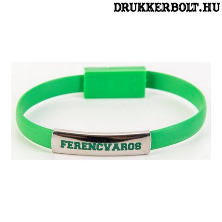 Fradi szilikon csuklópánt / karkötő USB töltővel - hivatalos Ferencváros termék