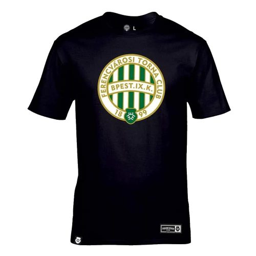 Ferencváros póló - Fradi címeres fekete szurkolói póló (pamut)