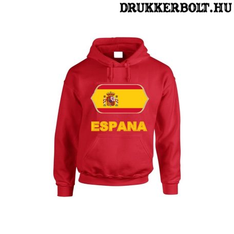 Espana feliratos kapucnis pulóver (piros) - spanyol válogatott szurkolói pullover / pulcsi