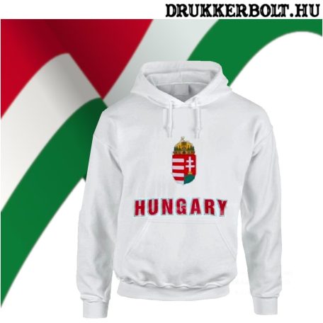 Hungary feliratos kapucnis pulóver (fehér) - magyar válogatott pulcsi (felnőtt)