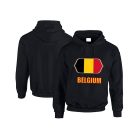 Belgium feliratos kapucnis pulóver (fekete) - belga válogatott szurkolói pullover / pulcsi