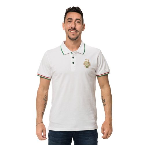 Ferencváros galléros póló (fehér) - Fradi címeres galléros szurkolói póló