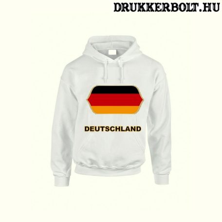 Deutschland feliratos kapucnis pulóver (fehér) - német válogatott szurkolói pullover / pulcsi