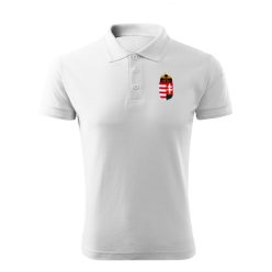   Hungary férfi póló - Magyarország szurkolói ingnyakú / galléros póló (fehér) 
