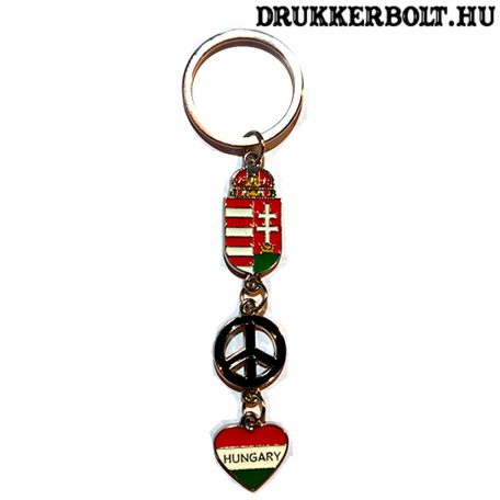 Magyarország címeres + szív kulcstartó 