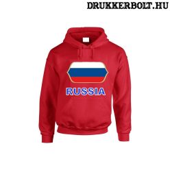   Russia feliratos kapucnis pulóver (piros) - orosz válogatott szurkolói pullover / pulcsi