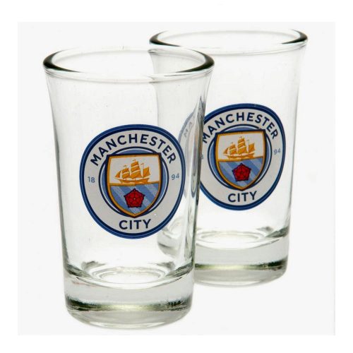 Manchester City felespohár szett - 2 db felespohár City címerrel