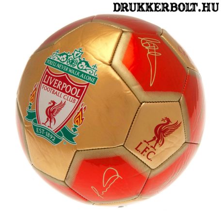 Liverpool FC "Signature" labda - normál (5-ös méretű) Liverpool focilabda a csapat tagjainak aláírásával