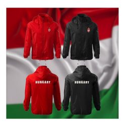 Hungary feliratos széldzseki / esőkabát - magyar válogatott dzseki (piros és fekete színben)    Hungary feliratos széldzseki / esőkabát - magyar válogatott dzseki (piros és fekete színben)
